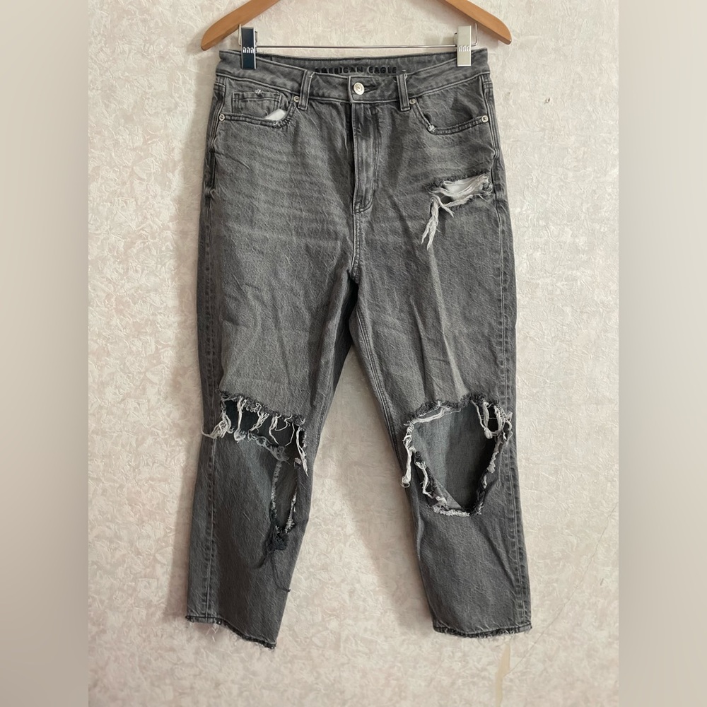 American Eagle Outfitters Distressed Grey Ripped Jeans